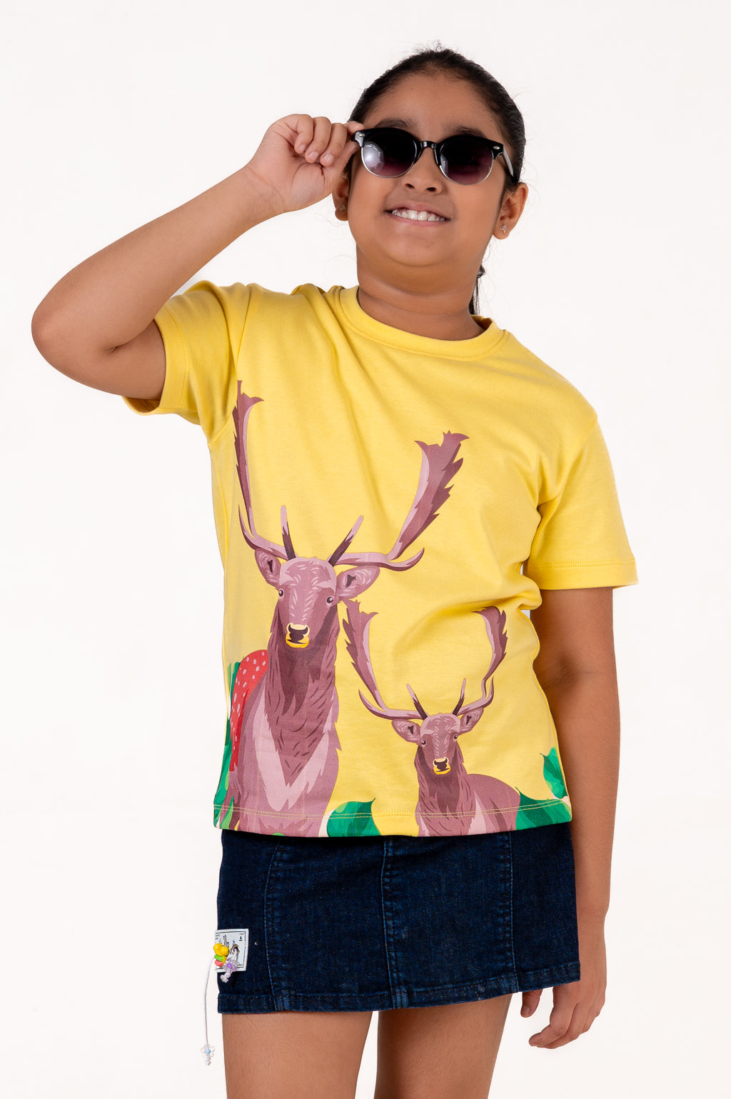 Crew Neck With Digital Printing Yellow