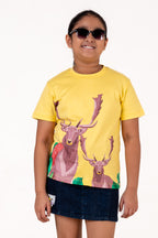 Crew Neck With Digital Printing Yellow