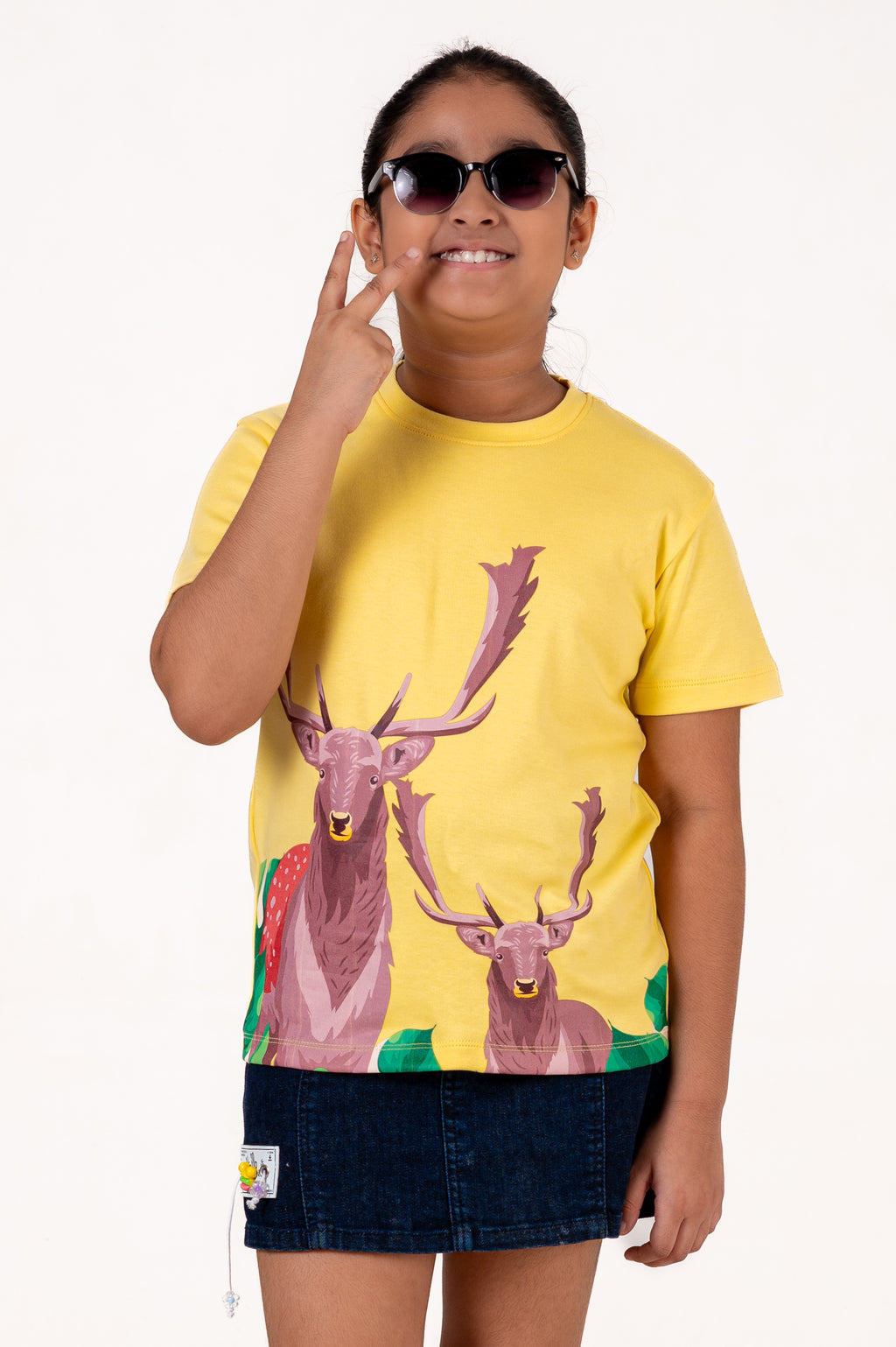 Crew Neck With Digital Printing Yellow