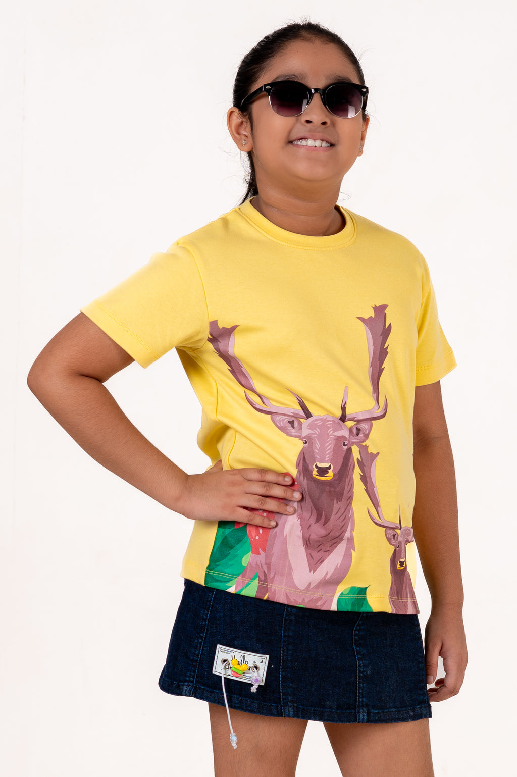 Crew Neck With Digital Printing Yellow