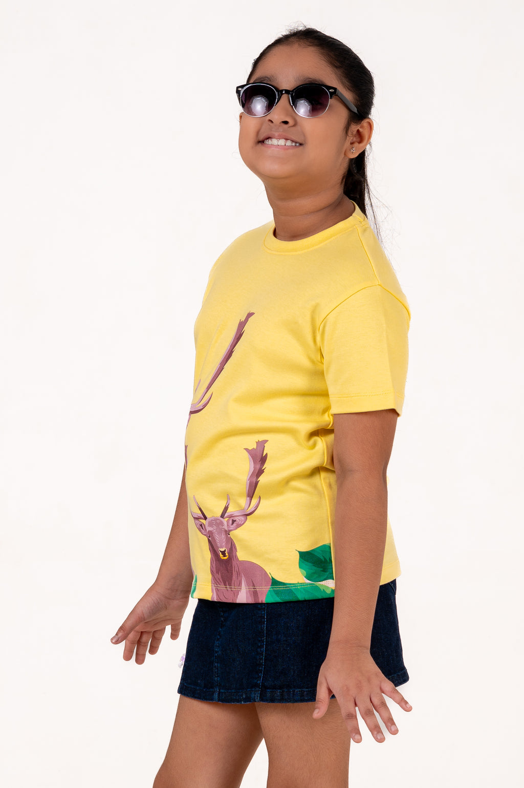 Crew Neck With Digital Printing Yellow