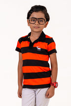 Polo Y/D Contrast Placket And Emb Orange