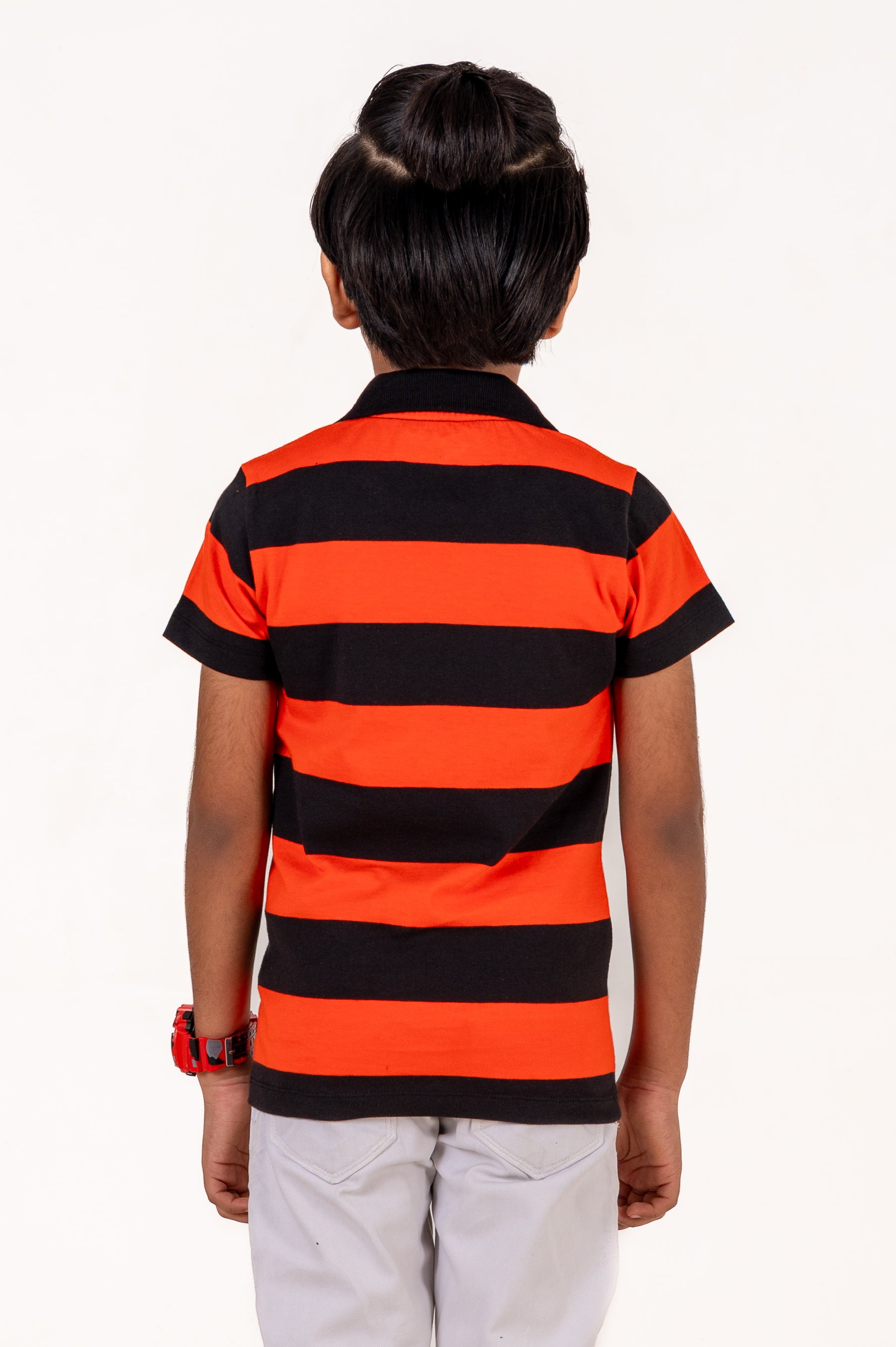 Polo Y/D Contrast Placket And Emb Orange