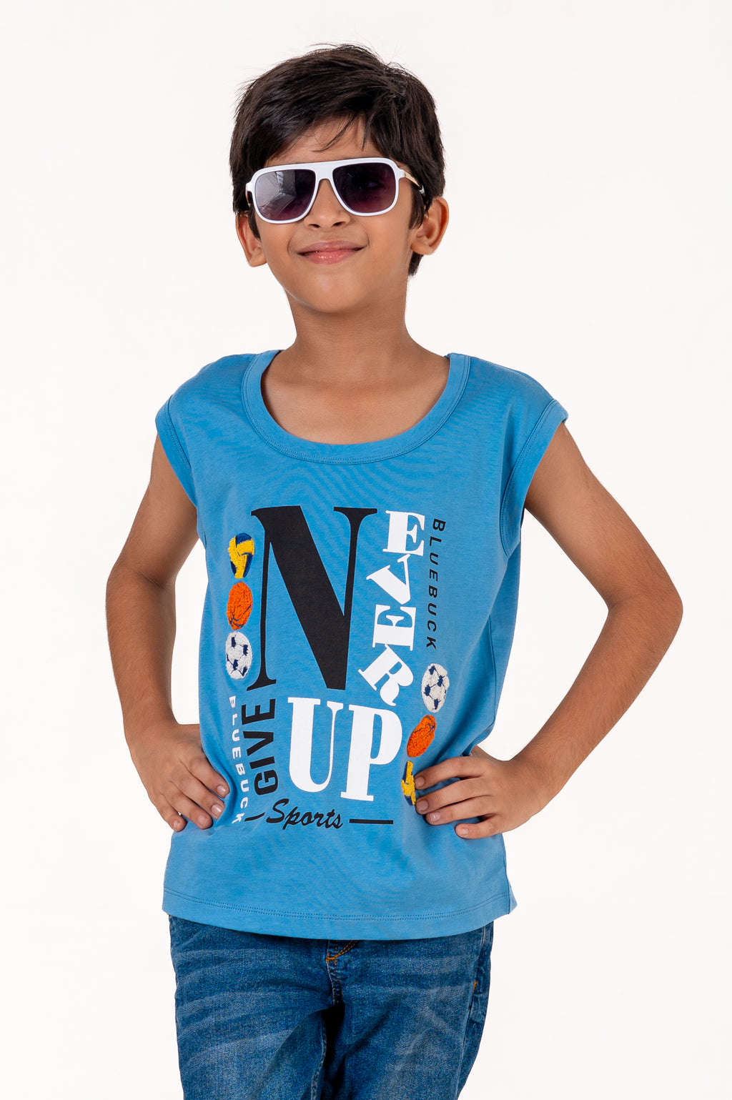 Tank Top With Chennile Emb Blue