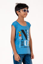 Tank Top With Chennile Emb Blue