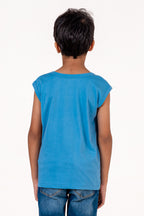 Tank Top With Chennile Emb Blue