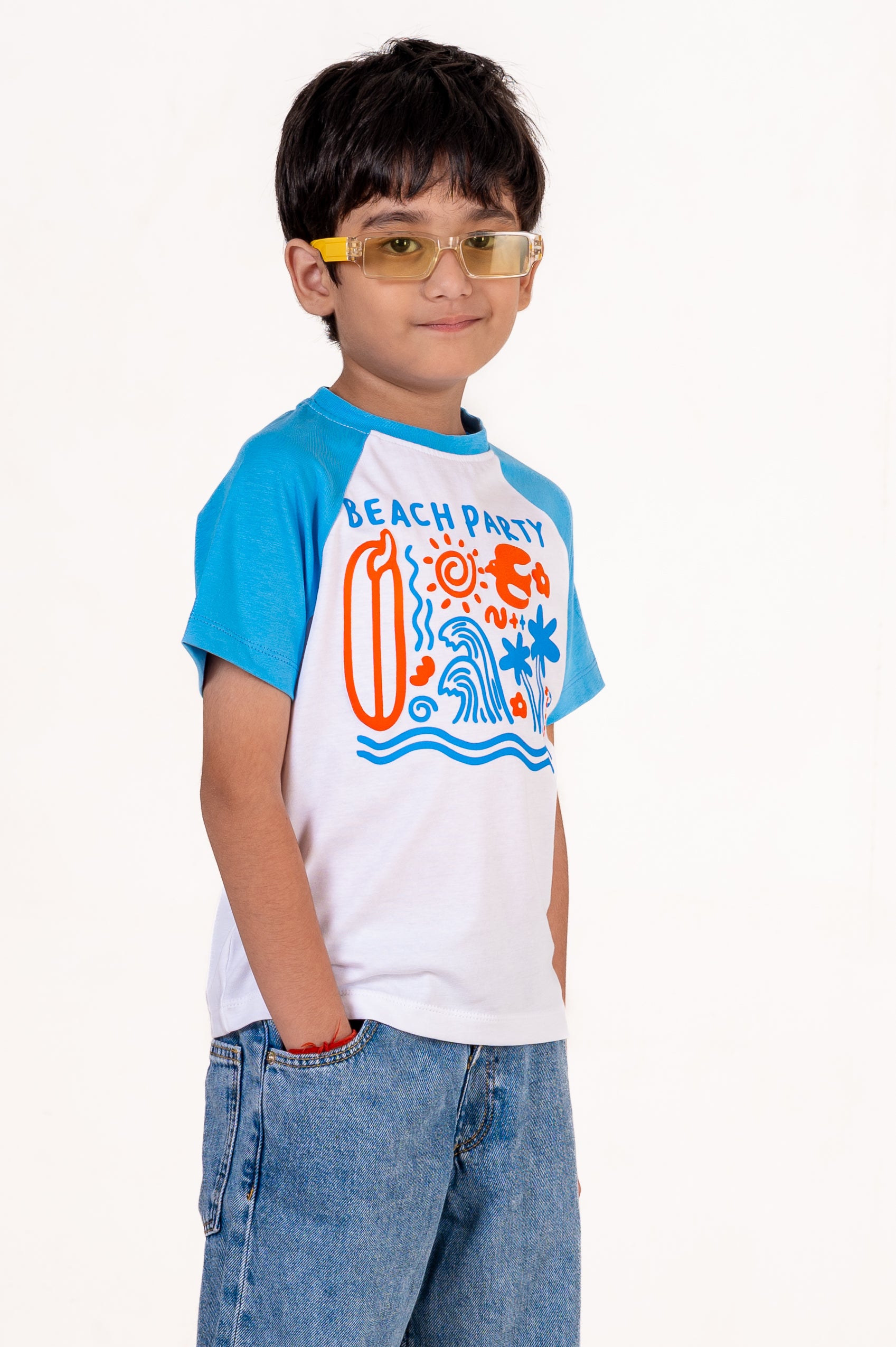 Ragalon Sleeve With Puff Print White