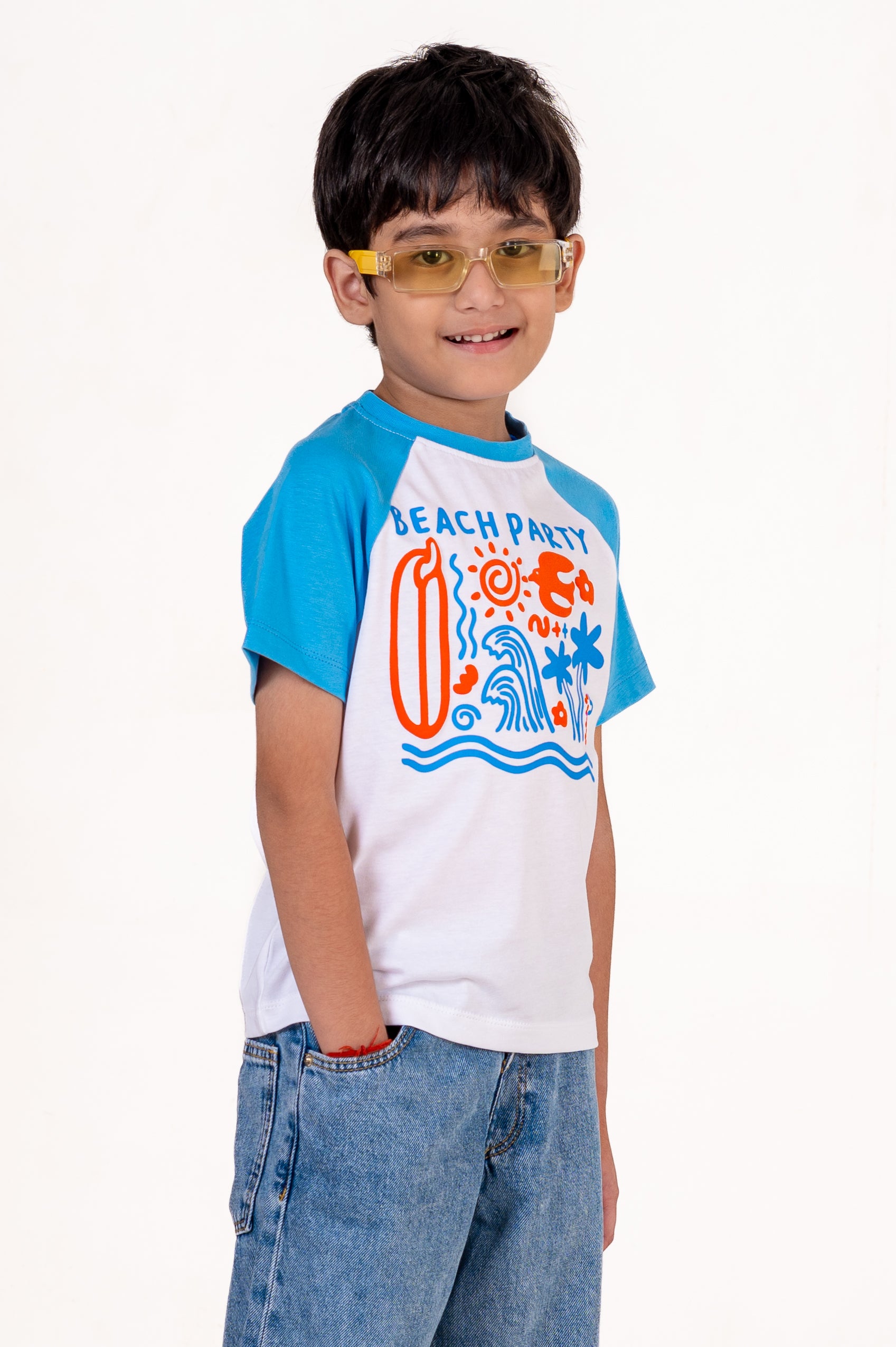 Ragalon Sleeve With Puff Print White