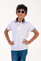Kids Polo With Hd Print Cloud Dancer