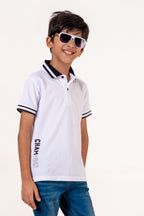 Kids Polo With Hd Print Cloud Dancer