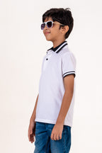 Kids Polo With Hd Print Cloud Dancer