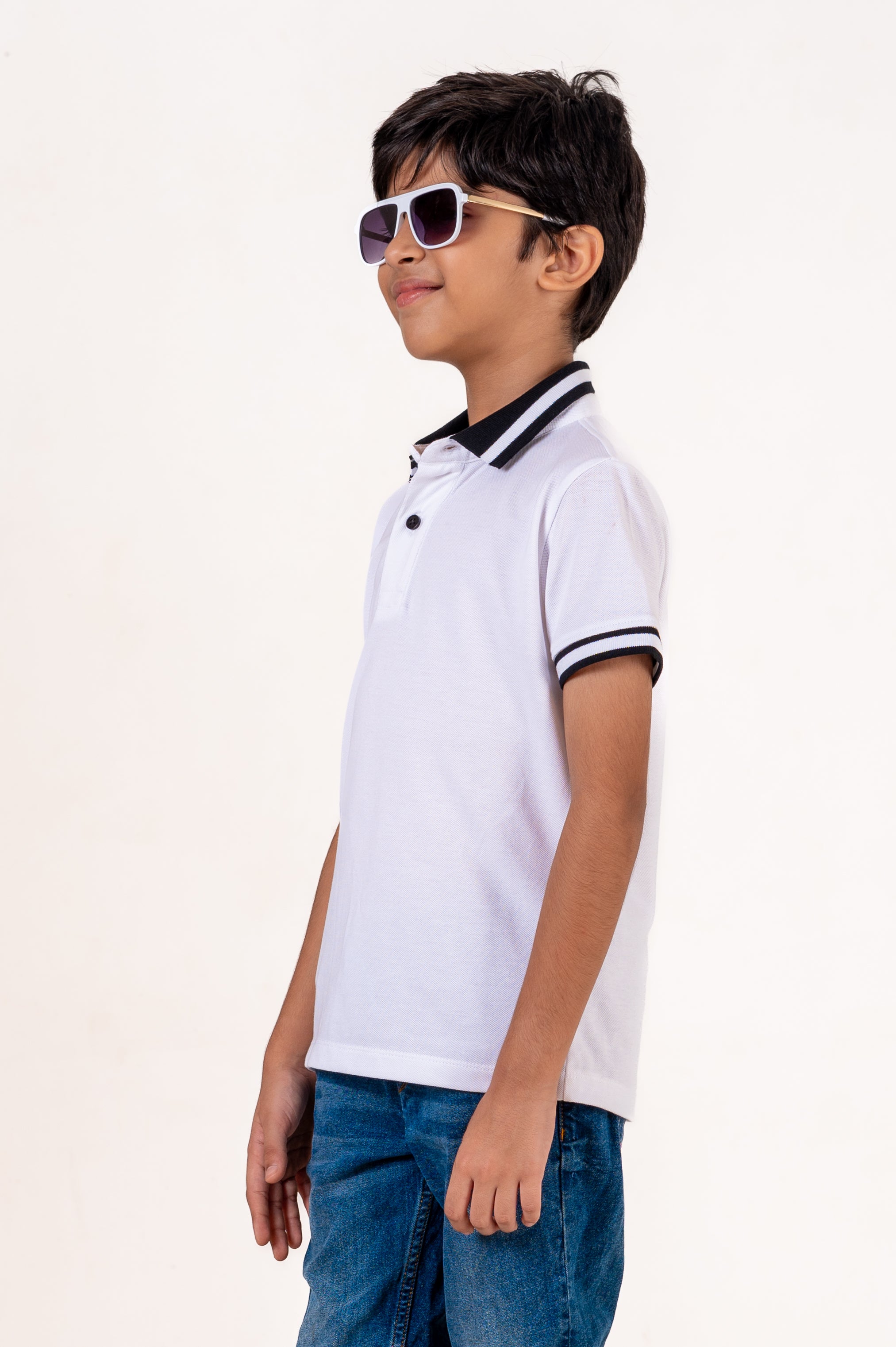 Kids Polo With Hd Print Cloud Dancer