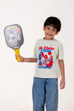 Crew Neck With Puff Print Pista Green