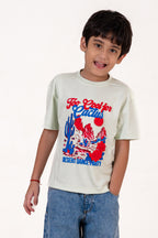 Crew Neck With Puff Print Pista Green