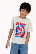 Crew Neck With Puff Print Pista Green