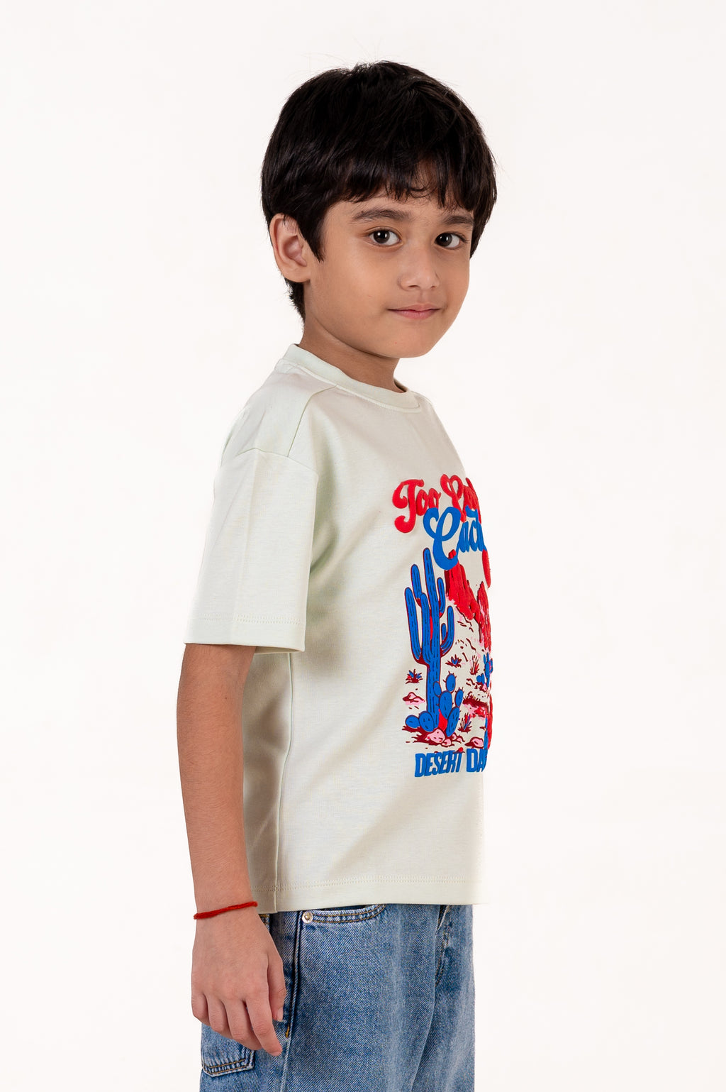 Crew Neck With Puff Print Pista Green