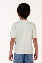 Crew Neck With Puff Print Pista Green