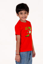 Crew Neck With Puff Print Red