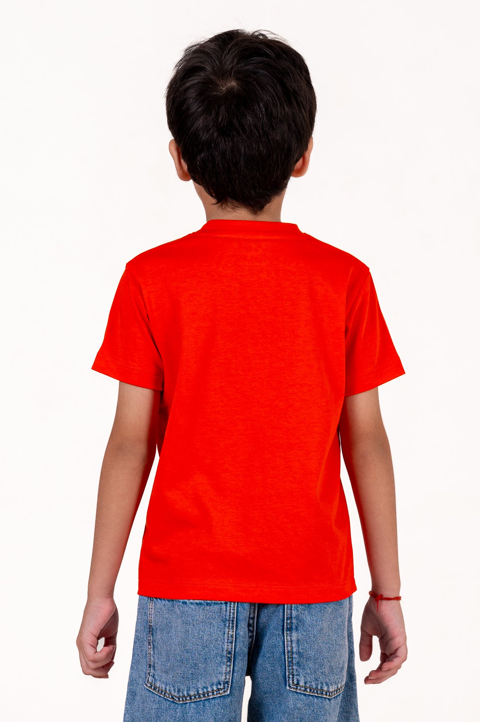 Crew Neck With Puff Print Red