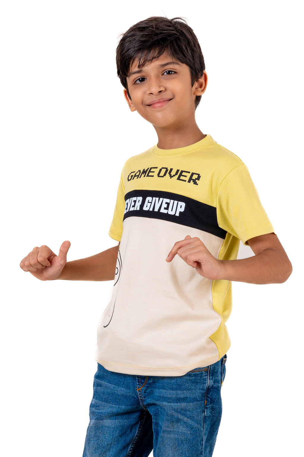 Crew Neck And Cut & Sew With Hd Print Pale Green