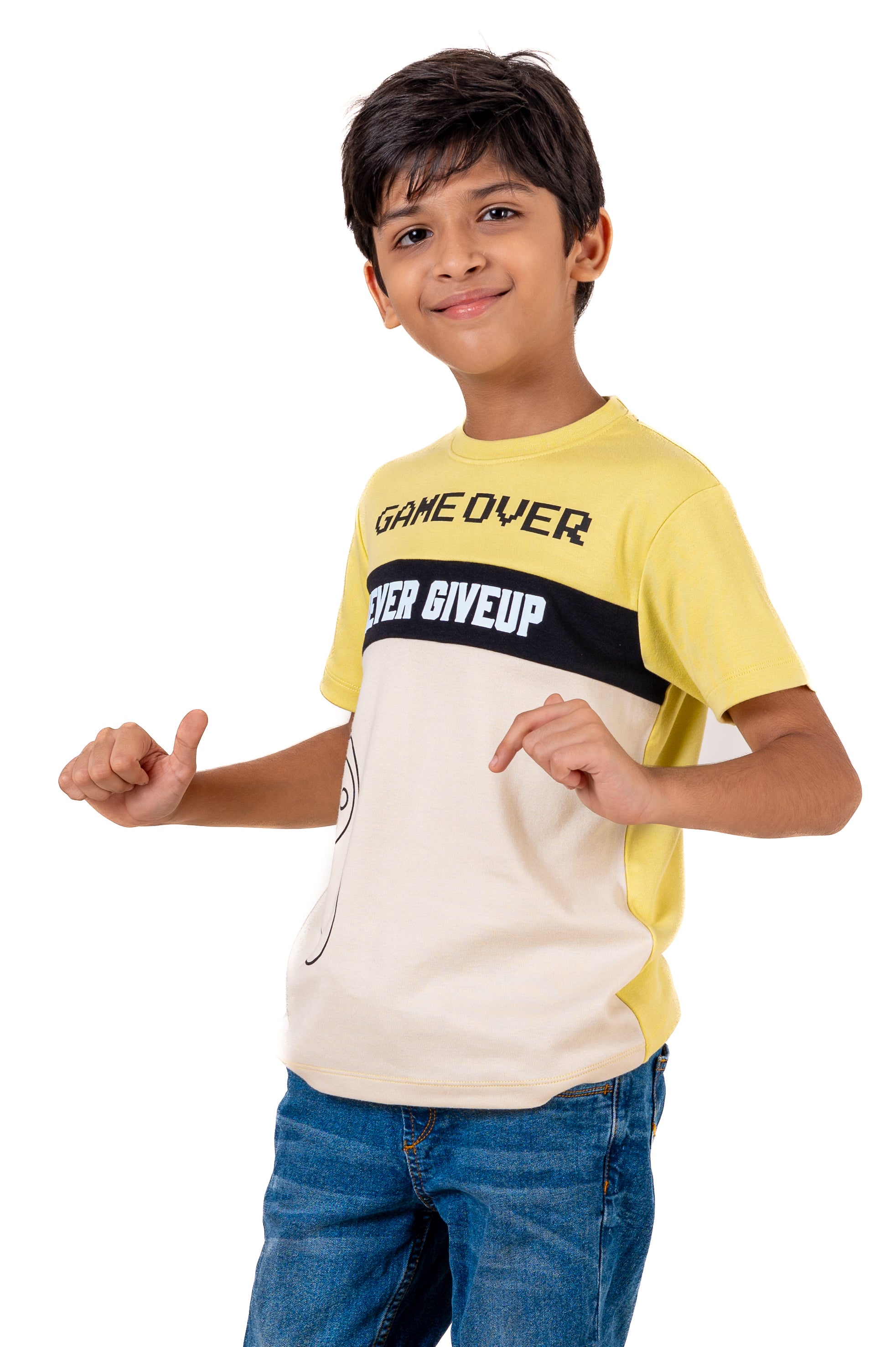 Crew Neck And Cut & Sew With Hd Print Pale Green