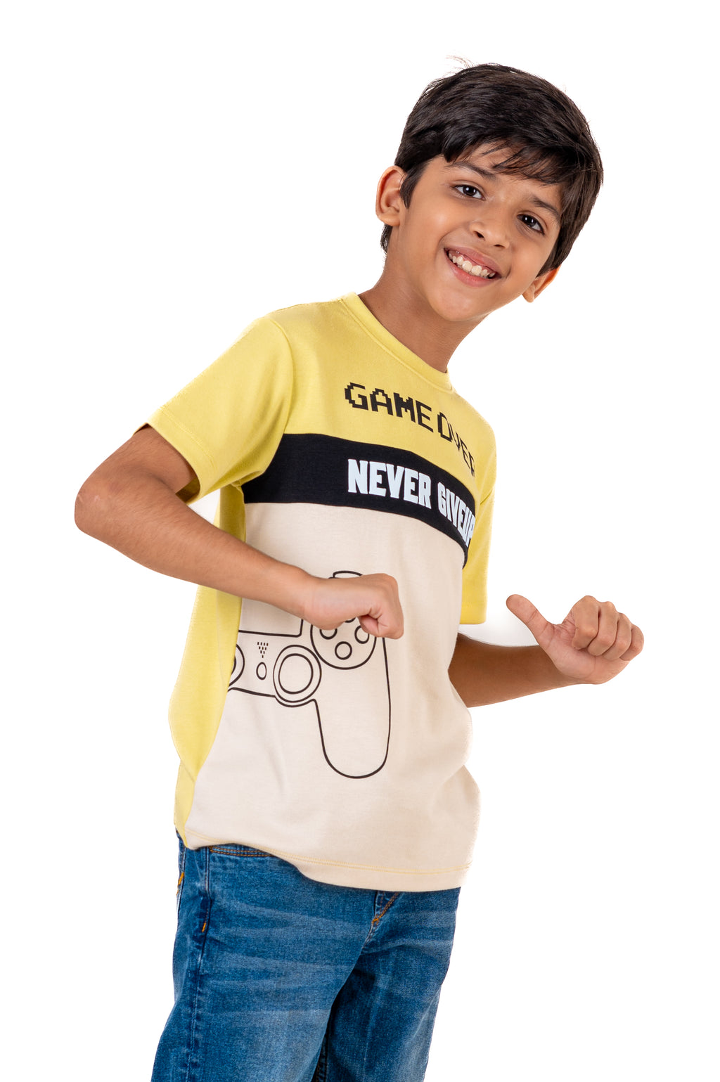 Crew Neck And Cut & Sew With Hd Print Pale Green