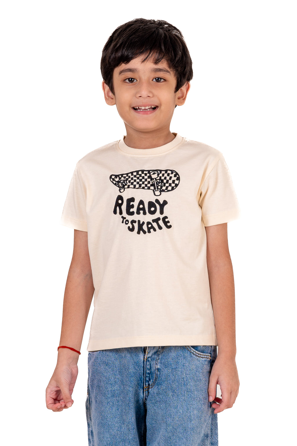 Crew Neck With Contrast Emb White