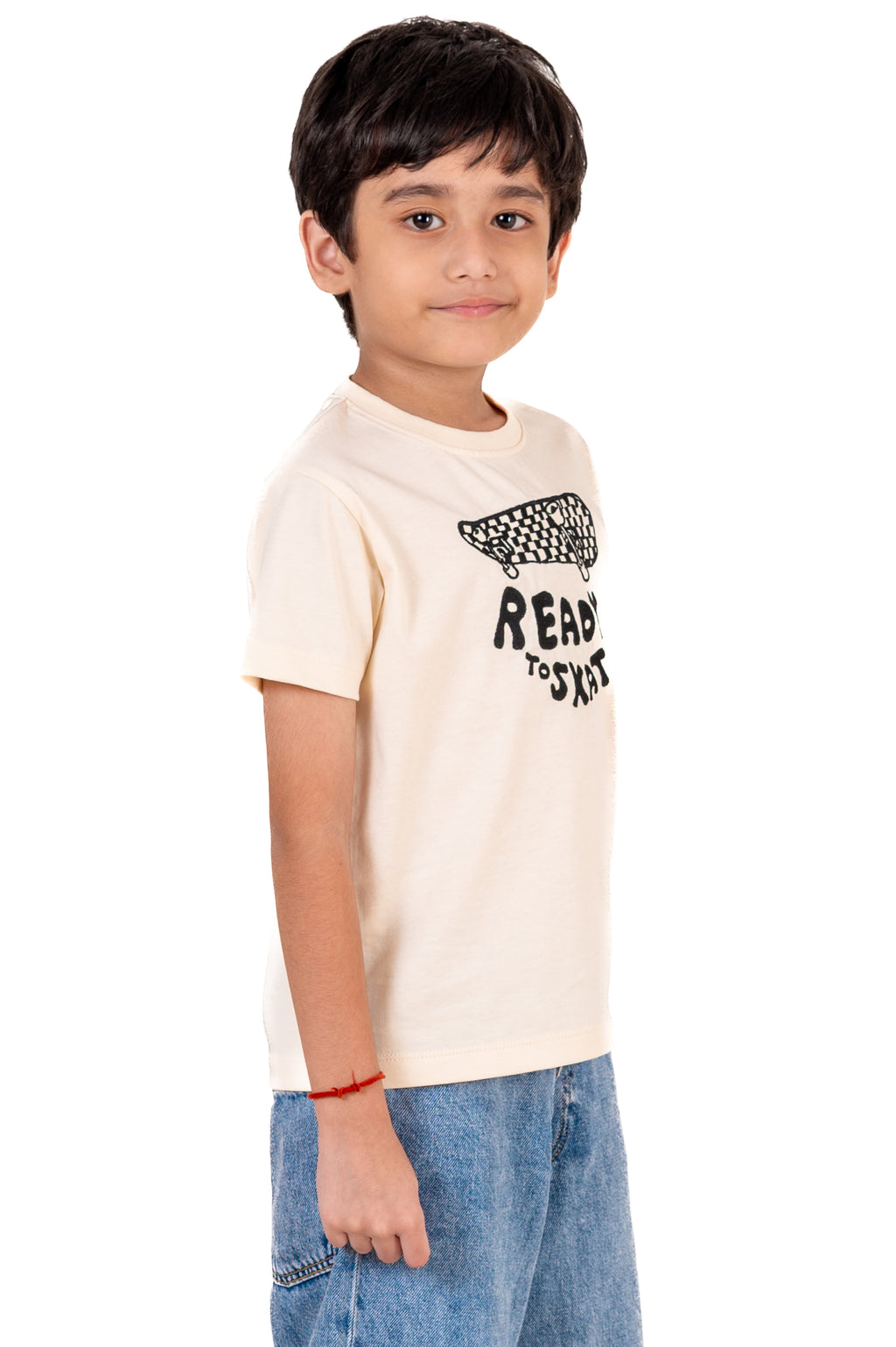 Crew Neck With Contrast Emb White