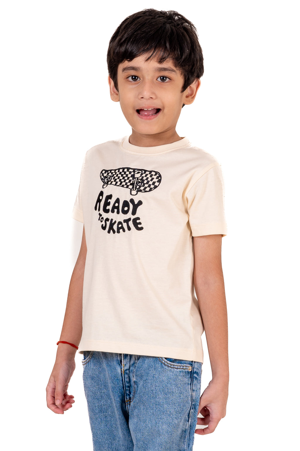 Crew Neck With Contrast Emb White