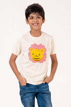 Crew Neck With Applic Emb White