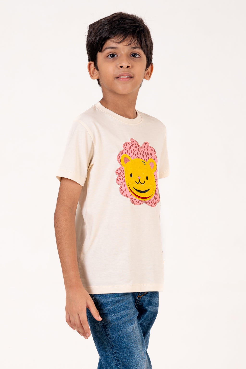 Crew Neck With Applic Emb White