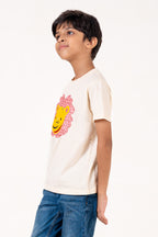 Crew Neck With Applic Emb White