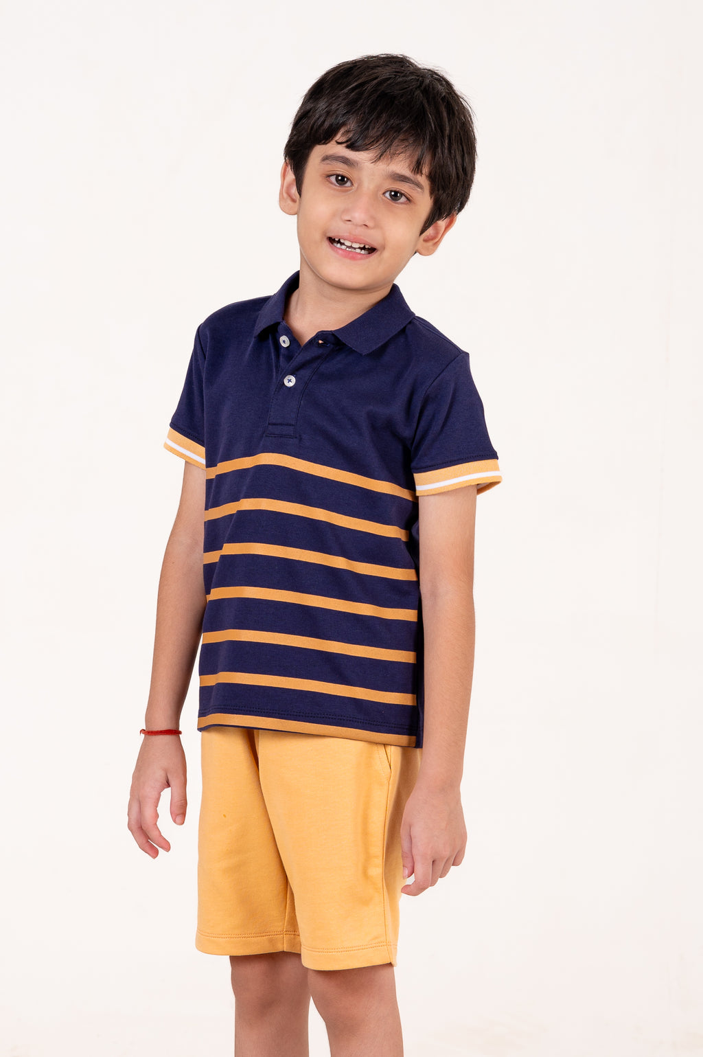 Co Ords With Stripes Print T Shirt Navy