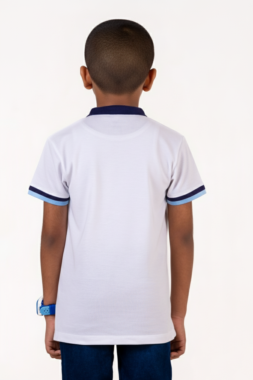 Henly Neck With Contrast Placket And Emb Cloud Dancer