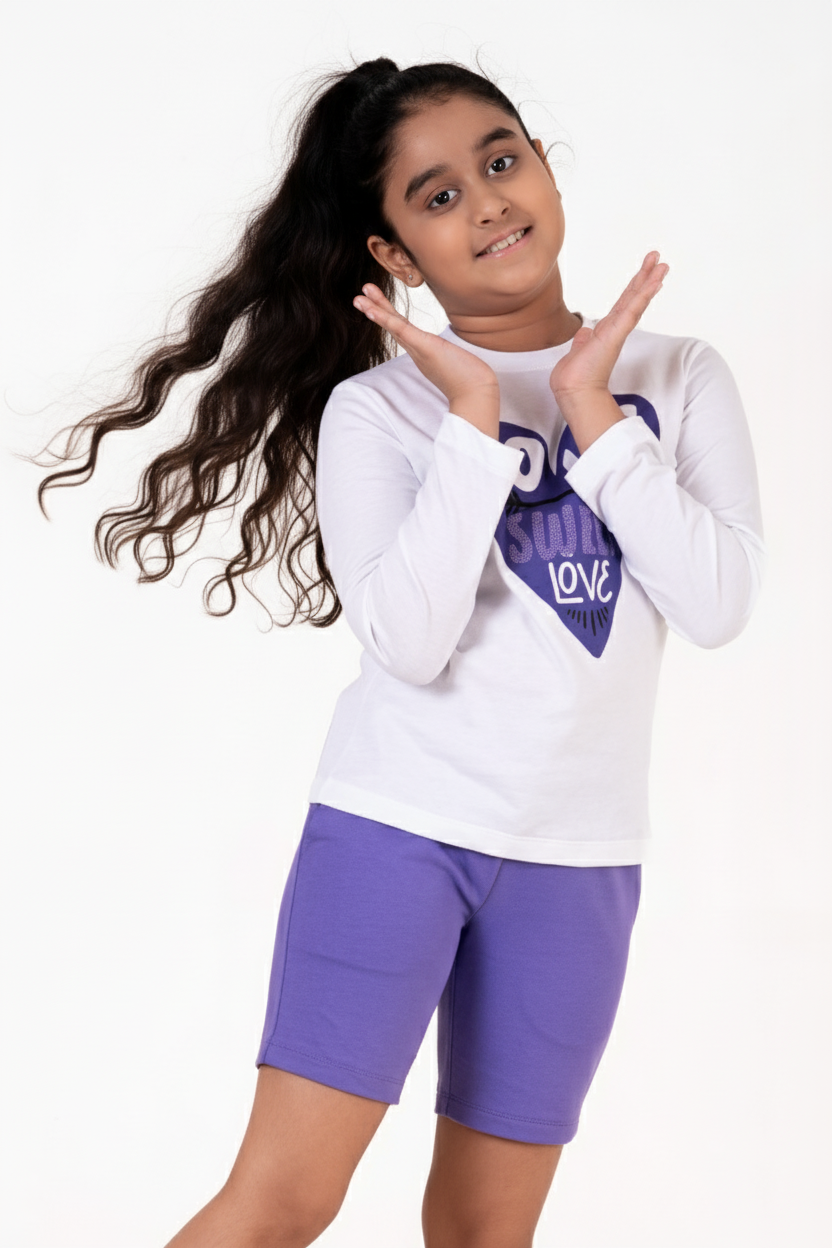 Co Ords With Normal Print And Sequence Blue