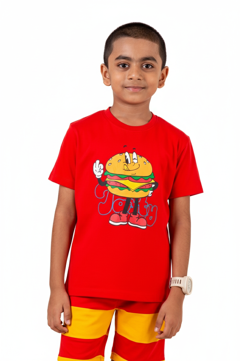 Co Ords With Puff Print Red