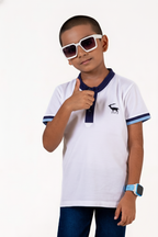 Henly Neck With Contrast Placket And Emb Cloud Dancer