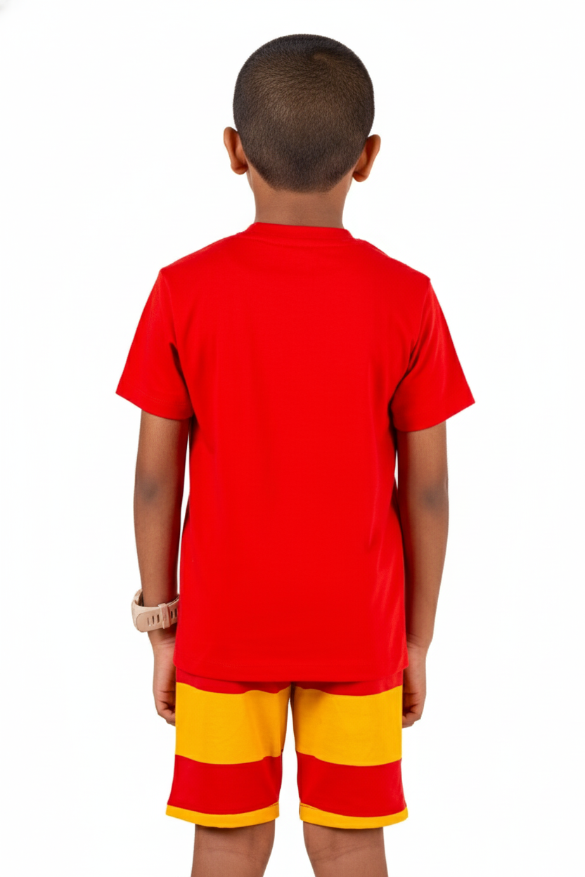 Co Ords With Puff Print Red