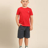 Maroon Regular Fit Solid Tshirt