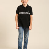 Black Colorblocked Polo