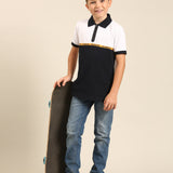 White/Navy Regular Fit Polo