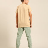 Oat-Meal Slim Striped Tee