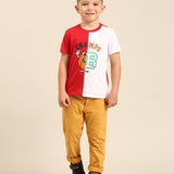 Bright Red/White Regular Fit Tee