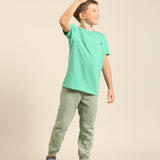 Green Slim Fit Solid Tee