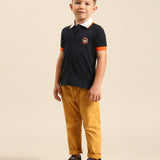 Navy/Orange Regular Fit Polo