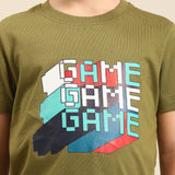 Olive Regular Printed Tee