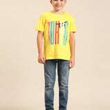 Bright Yellow Slim Printed Tee