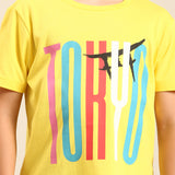 Bright Yellow Slim Printed Tee