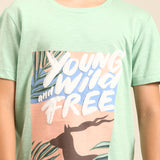 Mint Green Slim Printed Tee