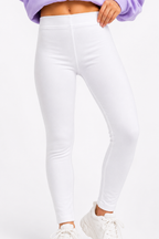 Organic Cotton Plain Leggings Bright White